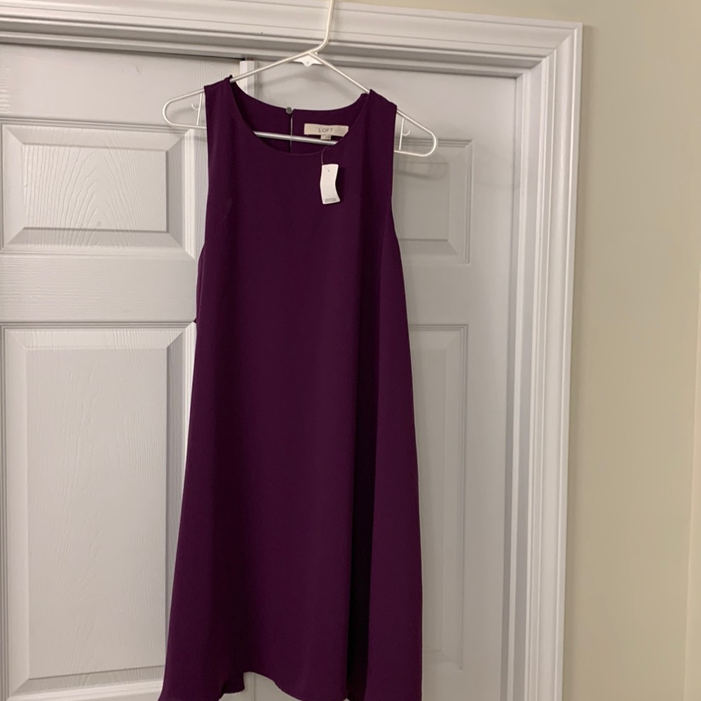 Loft purple sleeveless dress. Size large NWT
